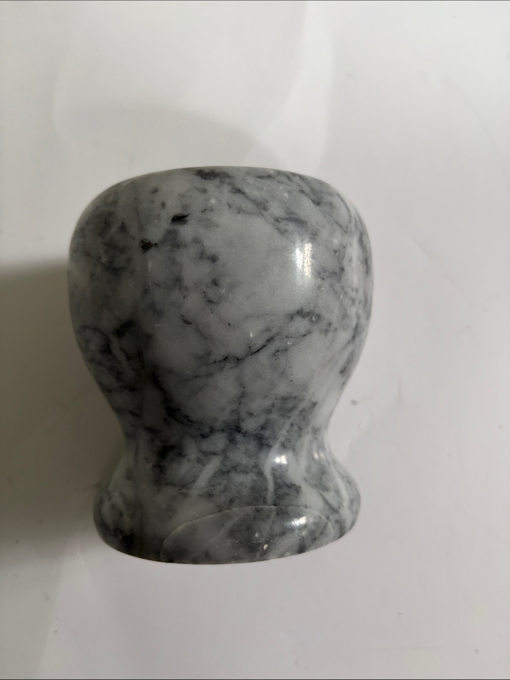 Marble Mortar in Gray and White